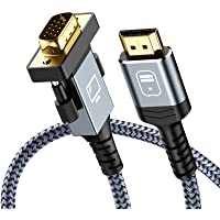 Los mejores  - Snowkids Cable HDMI a VGA 1.8m- Cable HDMI VGA Macho [1080P Full HD- Chapado en Oro- Trenzado Nylon Duradero…